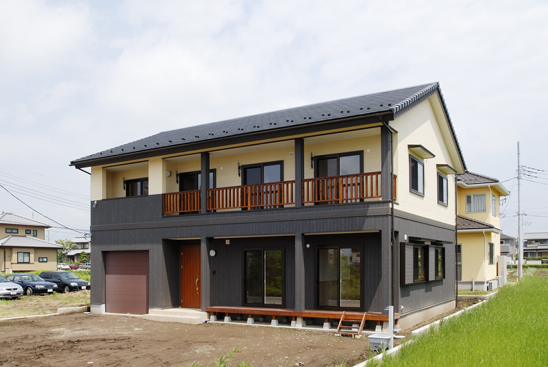 2世帯住宅でビルトインの駐車場