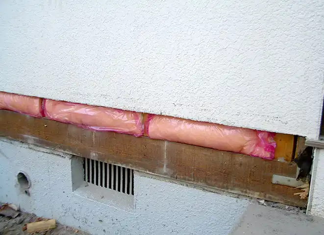 外部から気流止めの施工